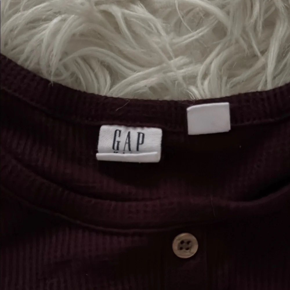 Burgundy Long Sleeve GAP Dress with Buttons